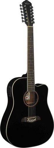 Oscar Schmidt 12-String Acoustic Electric Guitar - Black
